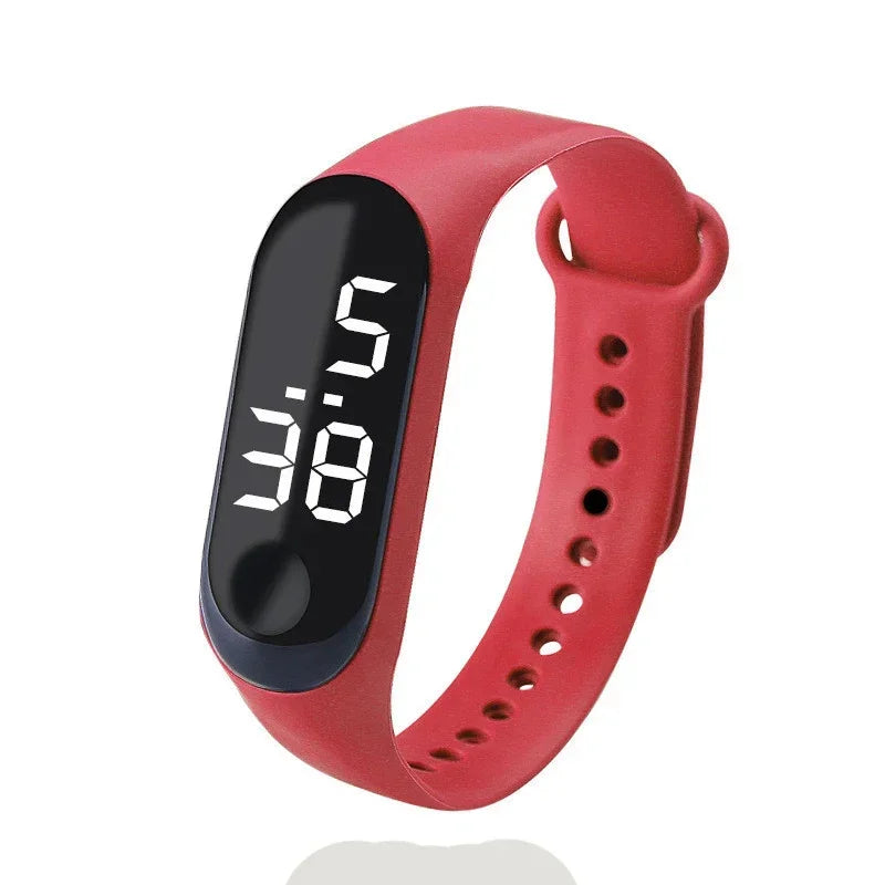 Reloj deportivo resistente al agua para niños, reloj Digital LED con pantalla táctil inteligente, correa de silicona de dos tonos, reloj para hombres y mujeres, reloj para estudiantes