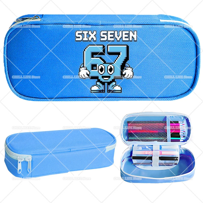 Estuches para lápices Ruba A Brainrot, dibujos animados 67 Six Seven, bolsas para bolígrafos de gran capacidad, bolsa para lápices para niños y niñas, suministros de papelería escolar, regalo