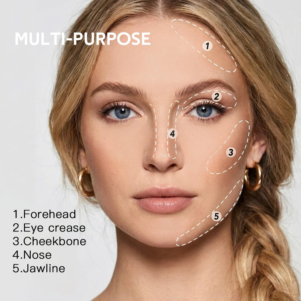 Polvo Compacto Mate Bronceado de Larga Duración, Control de Grasa, Define el Contorno Facial, Polvo Fijador con Acabado Mate Suave, Maquillaje Coreano