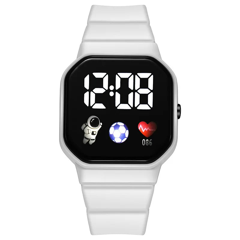Reloj Deportivo para Niños, Relojes Digitales LED, Correa de Silicona de Fútbol, Reloj de Pulsera Electrónico Impermeable para Niños y Niñas, Regalos
