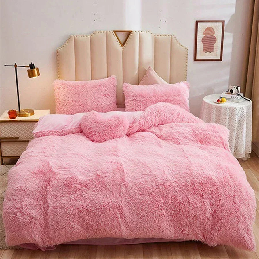 Juego de funda nórdica de felpa de lujo de 3/4 piezas: ropa de cama acogedora y suave, perfecta para el confort del dormitorio, ideal para habitaciones de invitados y dormitorio Aesth