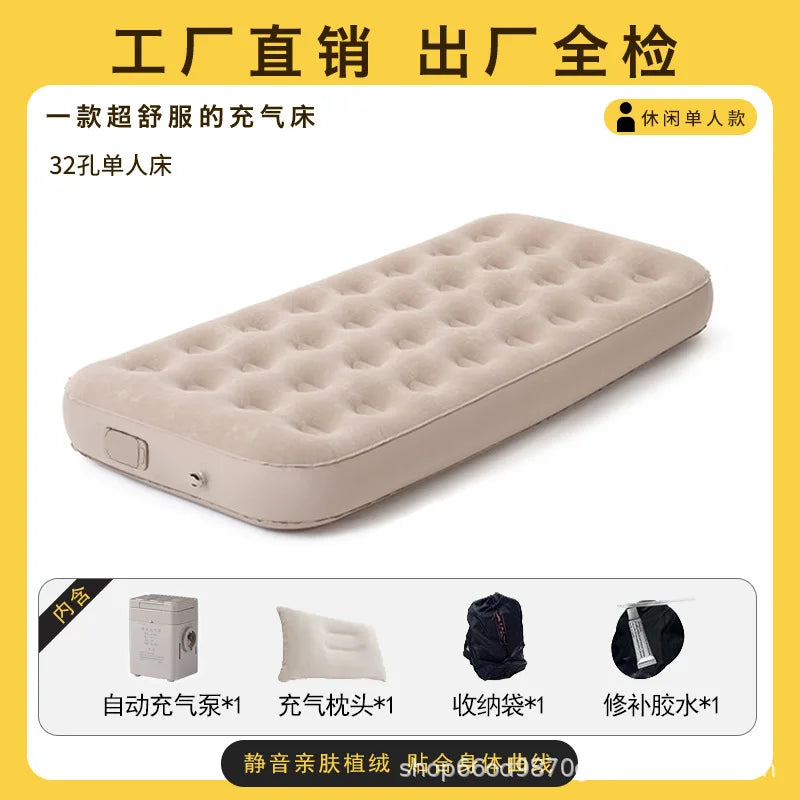 Colchón de Aire para Exteriores, Colchón Inflable para Siesta, Colchón de Aire Grueso y Elevado, Colchón Individual para el Hogar, Colchón Doble para la Hora del Almuerzo