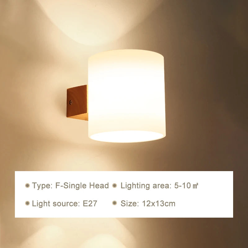 Lámparas de pared LED modernas, luces de madera para dormitorio, mesita de noche, escaleras, pasillo, aplique de iluminación montado Interior, accesorios de iluminación para decoración del hogar