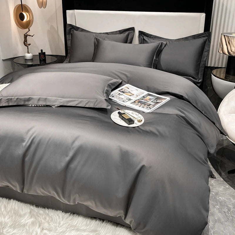 Juego de cama de lujo 100% algodón egipcio funda nórdica funda de almohada Ru Europa doble tamaño Queen King ropa de cama juegos de sábanas suaves