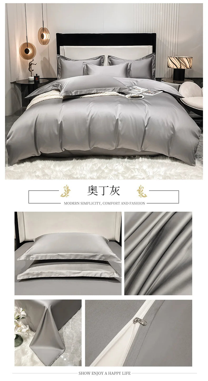 Juego de cama de lujo 100% algodón egipcio funda nórdica funda de almohada Ru Europa doble tamaño Queen King ropa de cama juegos de sábanas suaves