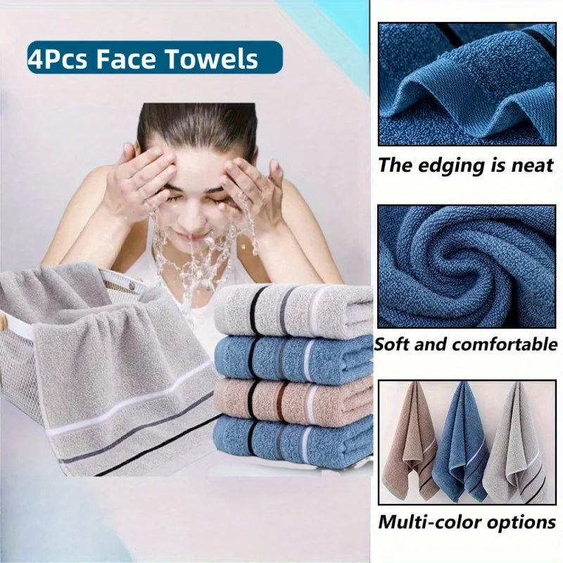 Juego de 4 toallas de baño, suaves y absorbentes, adecuadas para ducha, gimnasio, sauna, cocina y exteriores, multicolor Q