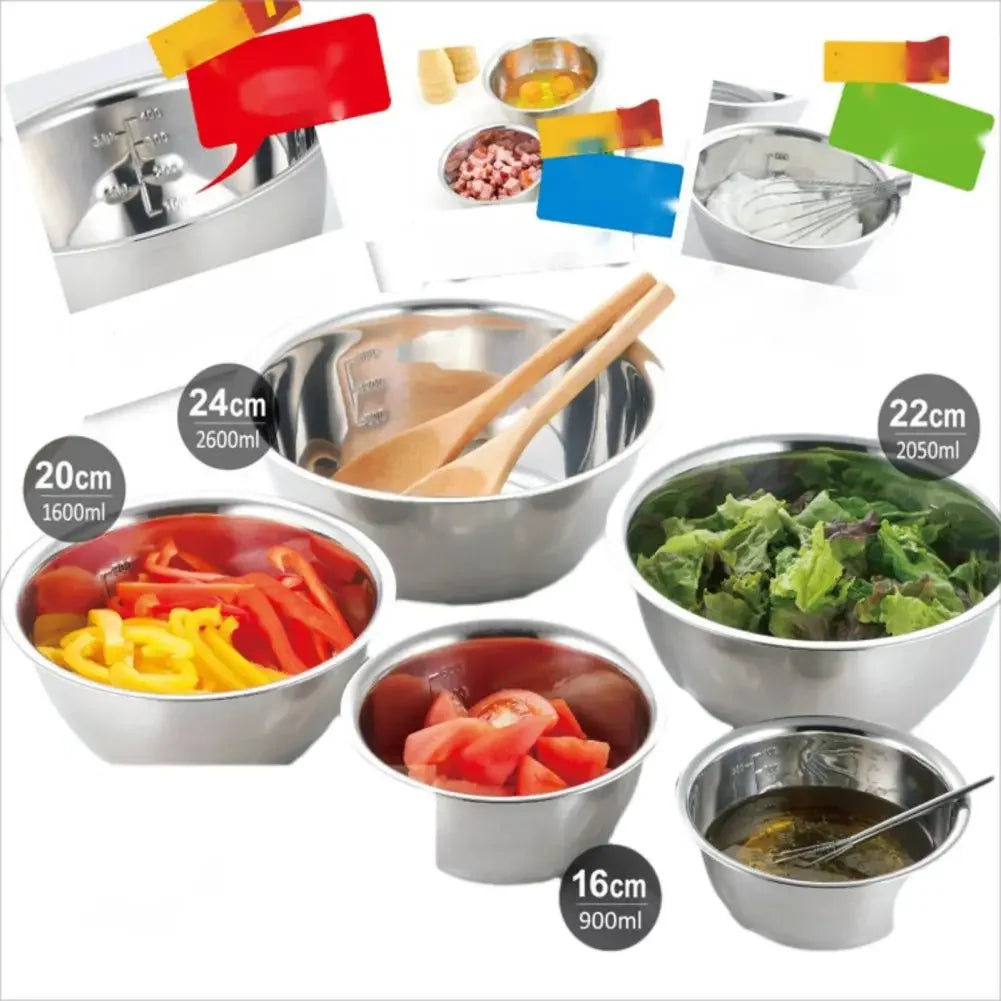Cuencos de mezcla de acero inoxidable, cuencos de almacenamiento de anidación de cocina portátiles para el hogar, accesorios de Camping al aire libre