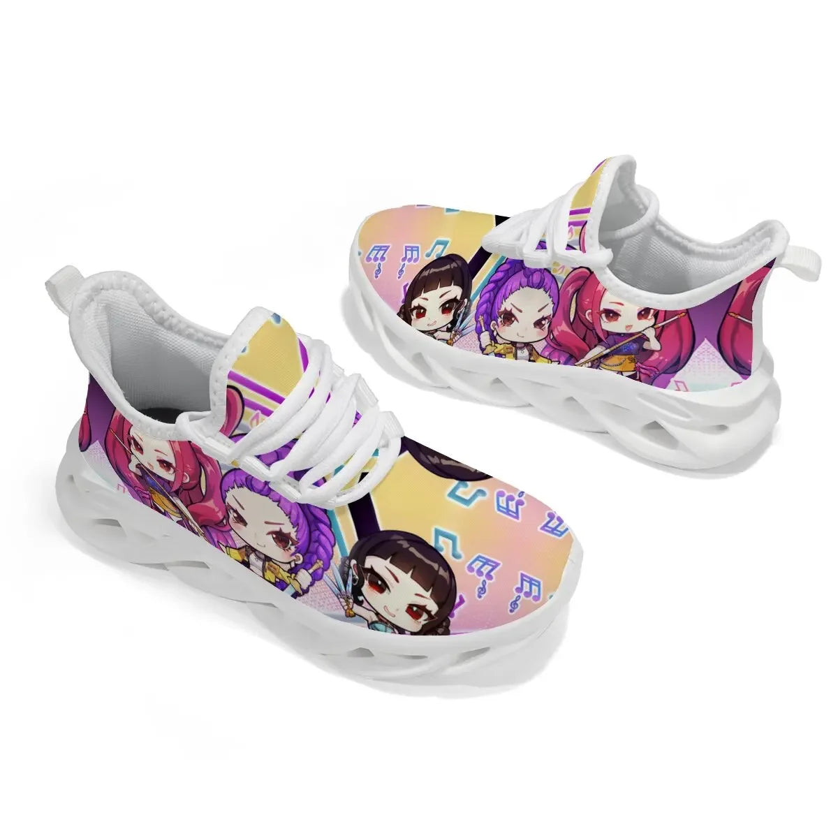 Zapatos Casuales para Niños, Zapatillas Deportivas Casuales con Estampado de Notas Musicales para Niñas, Zapatillas para Correr Casuales para Hombres y Mujeres, Tallas Grandes