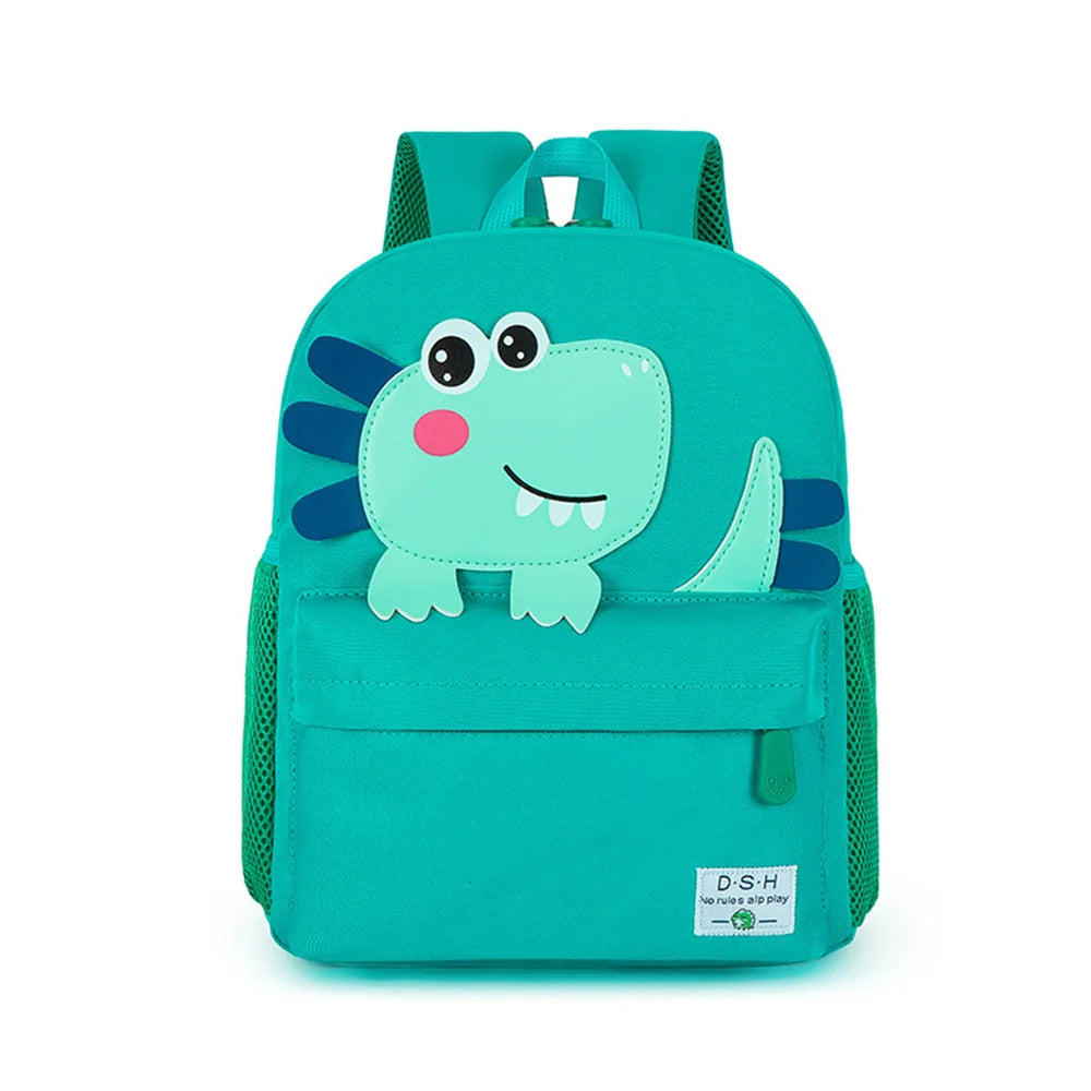 Mochila de dinosaurio pequeño con nombre personalizado, mochila escolar bonita de dibujos animados para niños, mochilas salientes con nombre bordado personalizado para niños y niñas