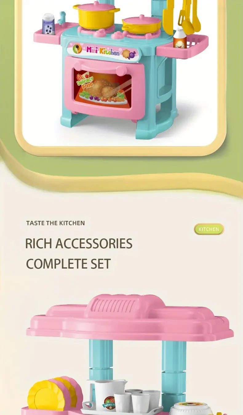 Mini juego de mostrador de cocina DIY, vajilla de comida de cocina simulada, juego de rol para casa, juego de simulación, juguete para regalo para chico y niño