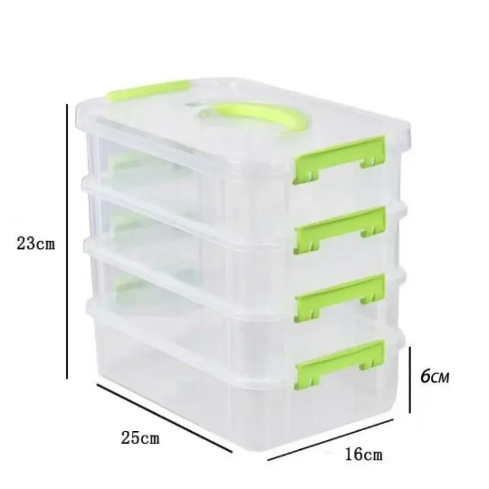 Caja de almacenamiento de bloques de construcción, cajas de clasificación de herramientas de visibilidad transparente, cajón de rejilla a prueba de humedad, ataúd de almacenamiento apilable