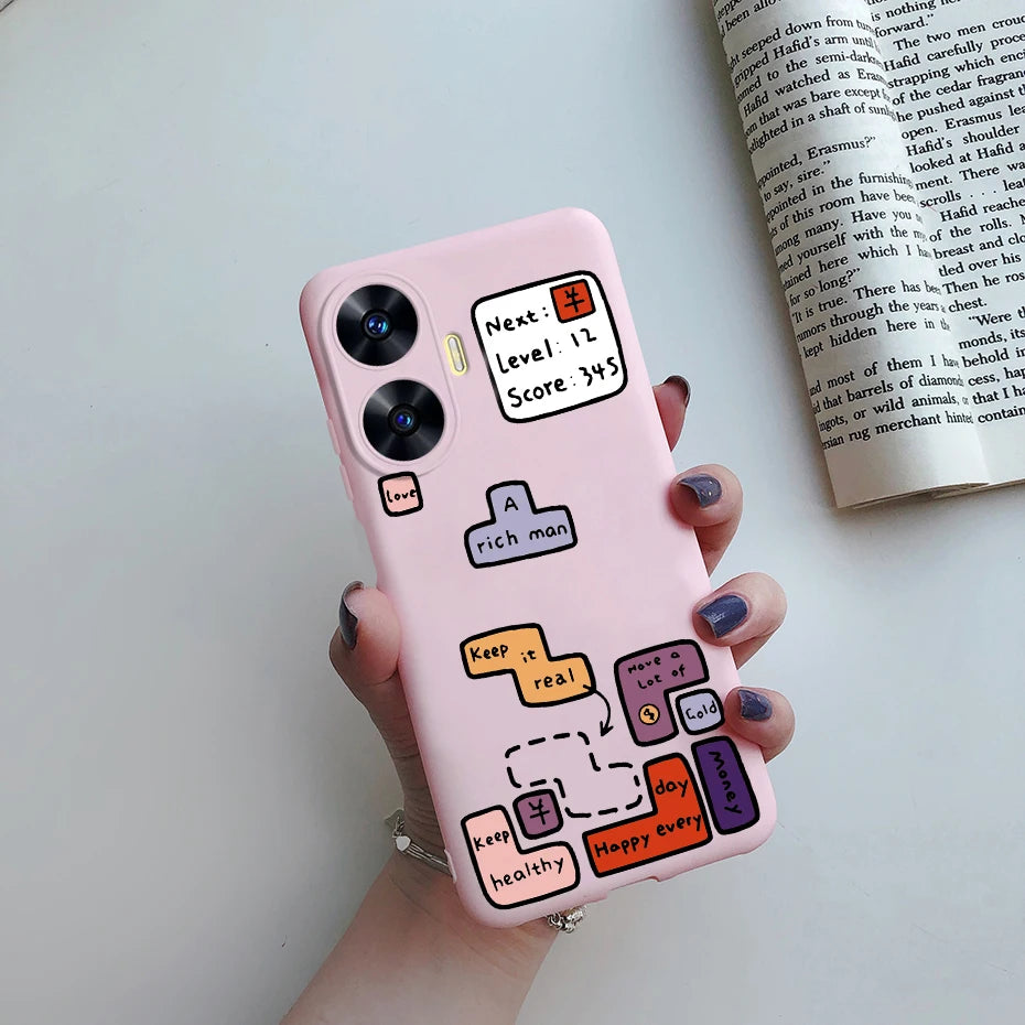 Funda de teléfono para Realme C55, Funda RMX3710, Funda trasera de silicona suave con dibujos animados bonitos para Realme C55 RealmeC55 Funda C 55 Coque