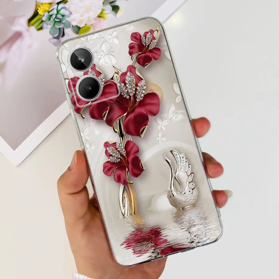 Para Realme 10 4G RMX3630 funda de teléfono suave de silicona TPU a prueba de golpes para Realme 10 funda protectora trasera con diseño de dibujos animados bonitos