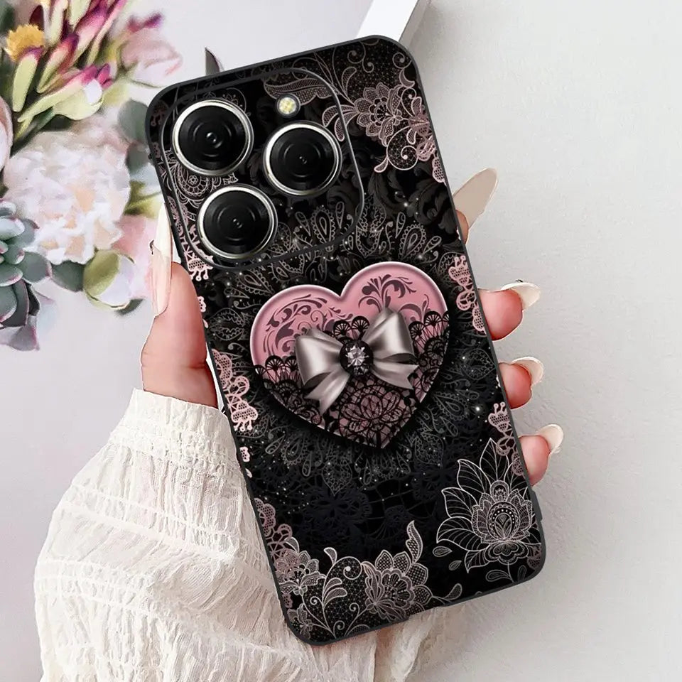 Para Tecno Spark 20c 20 Pro Plus Spark20 Pro Funda de teléfono Funda trasera de goma suave Mujer moda patrón de dibujos animados Funda de parachoques