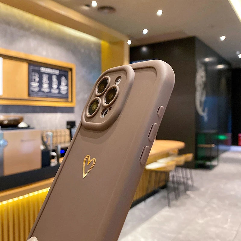 Con cordón amor fundas de teléfono para IPhone 17 16 15 14 13 12 11 Pro Max funda trasera de silicona cruzada