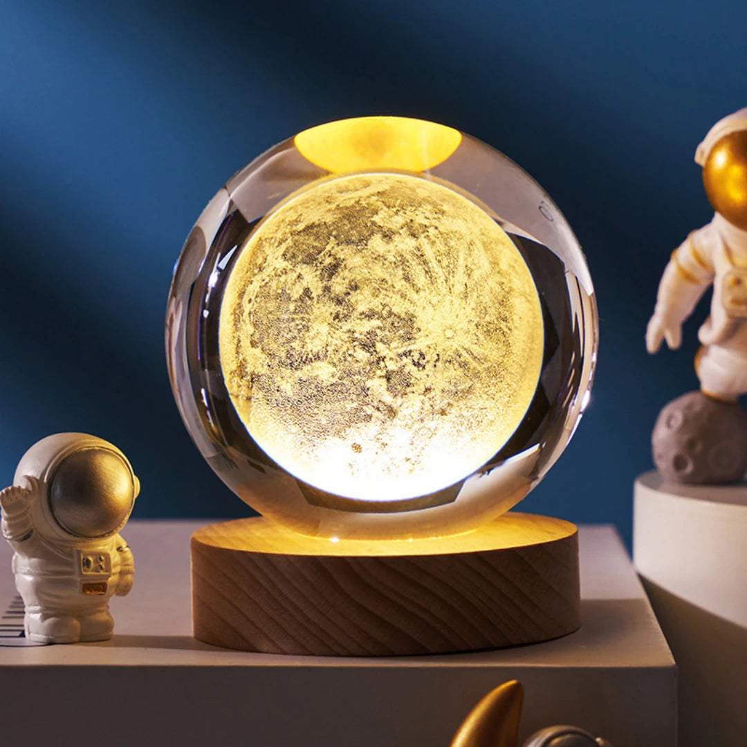 Bola de Cristal 3D de 6 cm, Planeta de Cristal, Lámpara Nocturna, Sistema Solar Grabado con Láser, Globo Astronómico, Regalo de Cumpleaños, Decoración de Escritorio para el Hogar