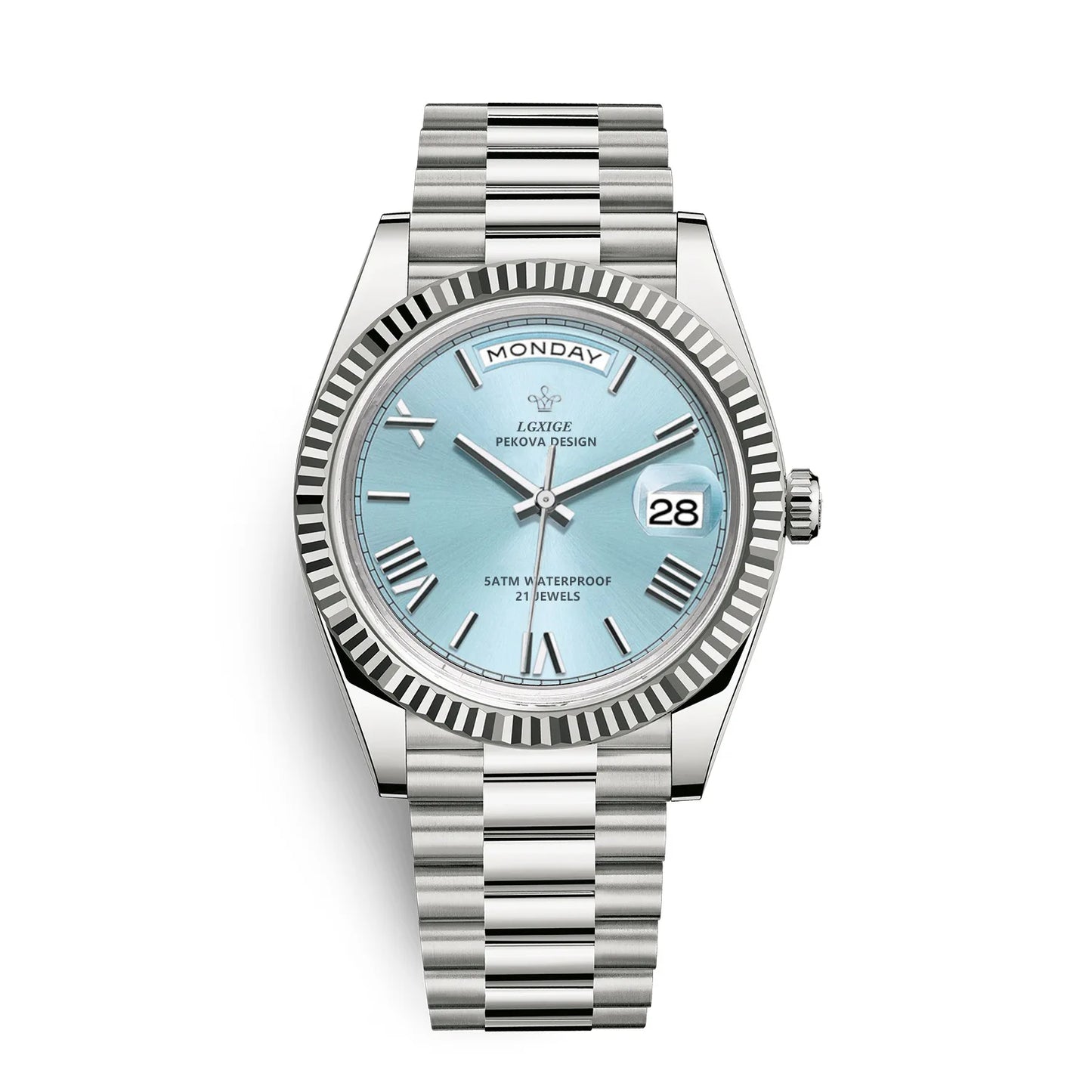 Reloj con calendario semanal de moda para hombre, reloj de cuarzo importado japonés, resistente al agua