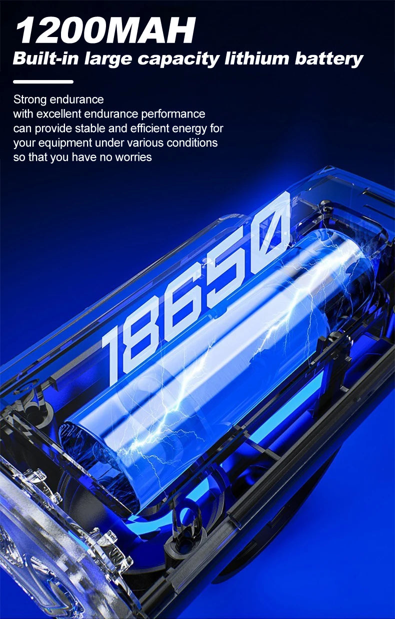 Luz Solar para bicicleta con bocina, 120dB, TYPE-C, carga rápida, lámpara frontal para bicicleta de montaña y carretera, linterna para bicicleta de 1200 mah