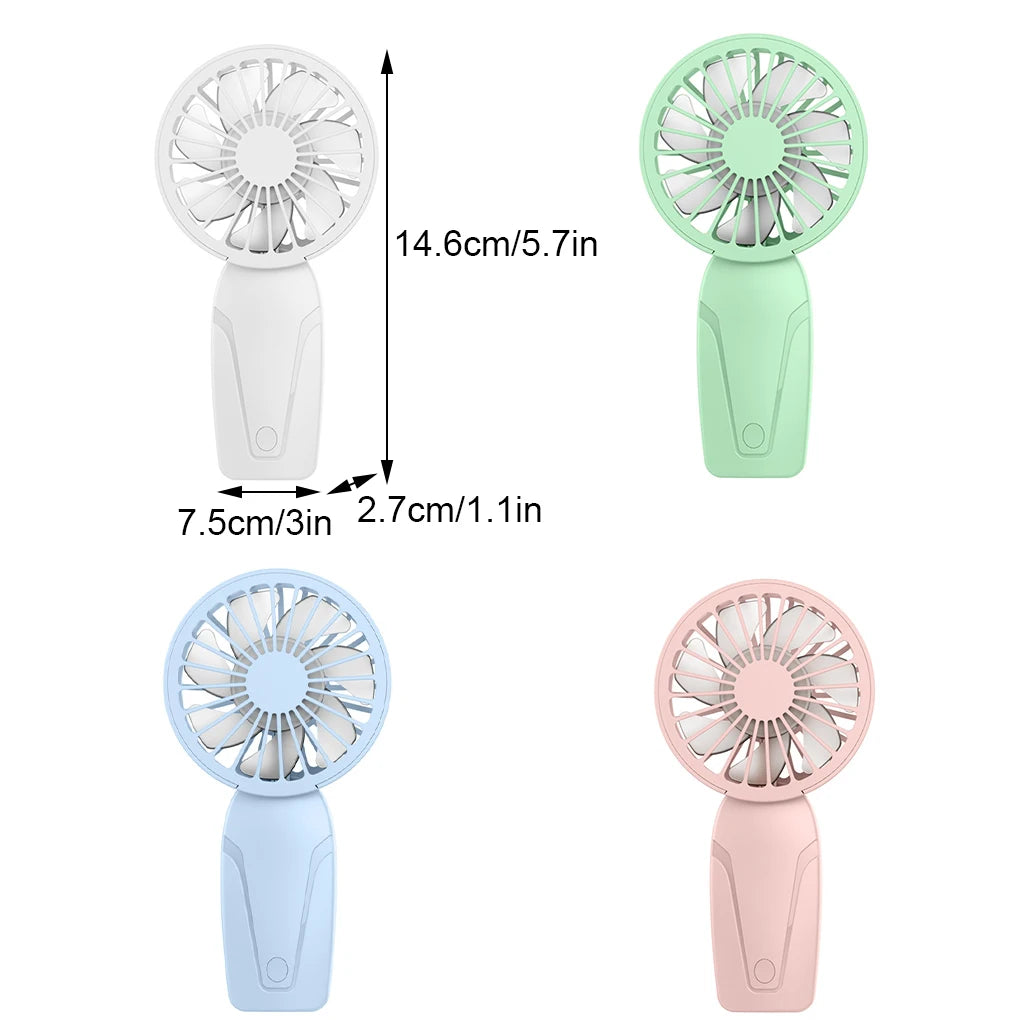 Ventilador pequeño de mano portátil, Mini ventilador de bolsillo, recargable por USB, ligero, ABS