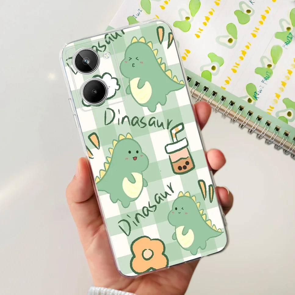 Para Realme 10 4G RMX3630 funda de teléfono suave de silicona TPU a prueba de golpes para Realme 10 funda protectora trasera con diseño de dibujos animados bonitos