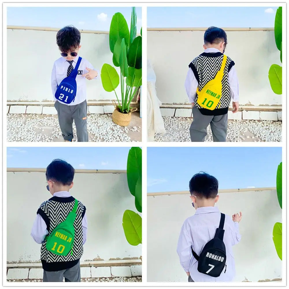 Bolso de hombro de moda para niños y niñas, bolso de pecho, bolso de mensajero, bolso de ocio deportivo, estampado de número de moda