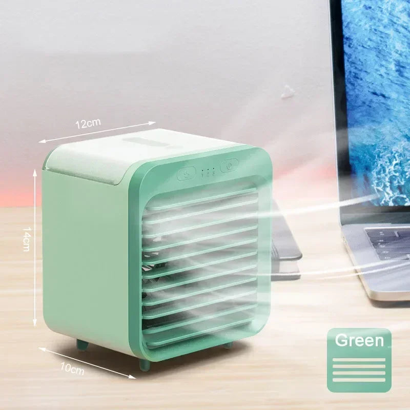 Ventilador de aire acondicionado portátil, ventilador de escritorio USB, Mini humidificador de aire recargable, ventilador de niebla de refrigeración para mesa para oficina y hogar