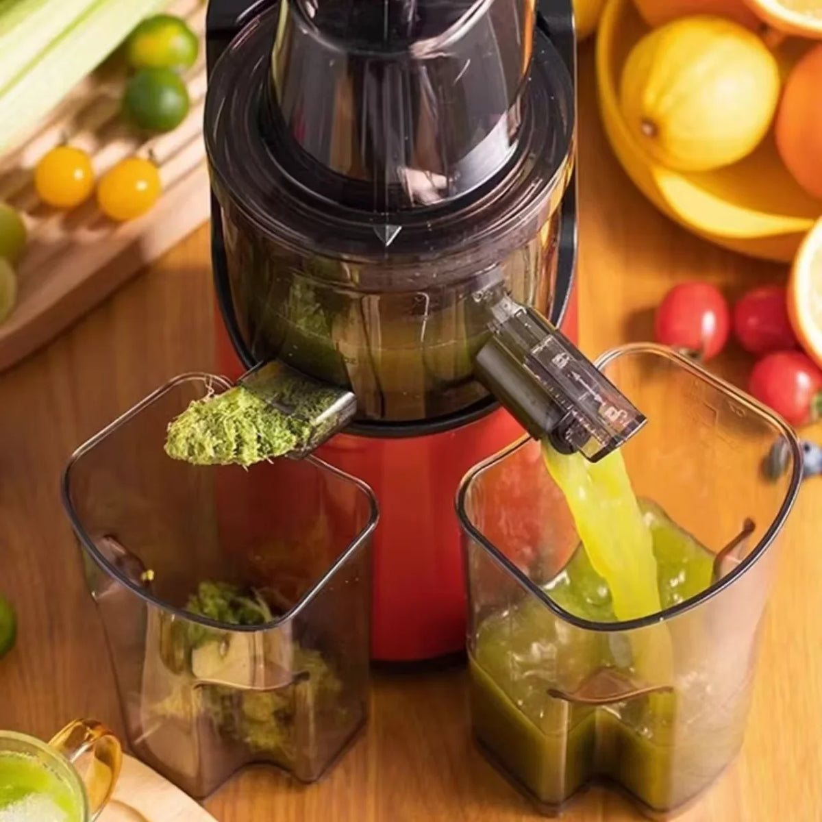 Extractor de Jugos Centrífugo de Boca Ancha para Frutas, Exprimidor Compacto, Máquina para Hacer Jugos, Exprimidor de Jugos Frescos, Fácil de Limpiar