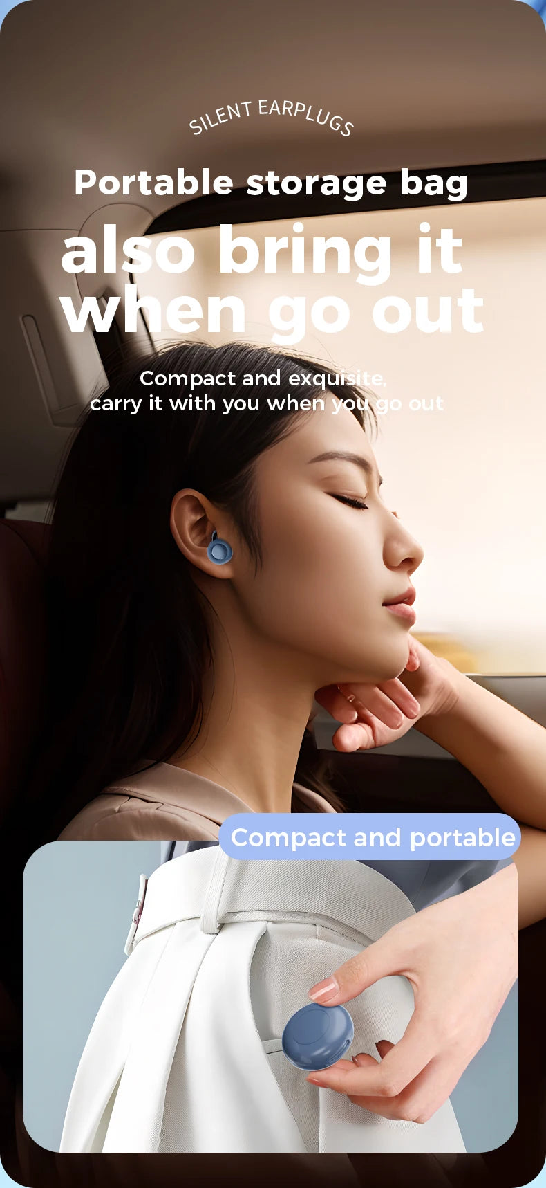 Tapones para los oídos silenciosos para dormir, reducción de ruido, súper suaves, reutilizables, protección auditiva, tapones antiruido para conciertos, viajes y trabajo