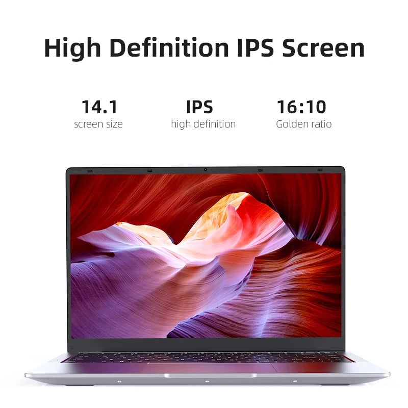 14,1 "Ultra delgado Windows 11 Pro ordenador portátil intel Atom A3950 12GB RAM 1TB 2TB SSD Notebook PC 1080P HD portátiles de estudio de oficina