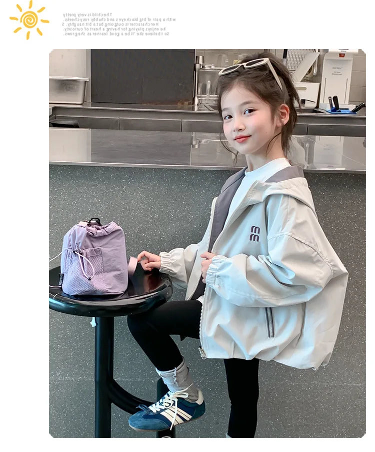 Chaqueta Reversible con Capucha para Niños, Primavera-Otoño 2026, Chaqueta Casual Impermeable y Cortavientos para Adolescentes, Ropa Infantil