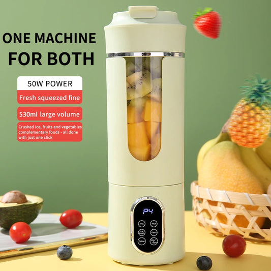 Exprimidor Portátil, Licuadora Multifuncional, Exprimidor con Carga USB, Adecuado para Hacer Smoothies, Batidos y Jugos de Frutas