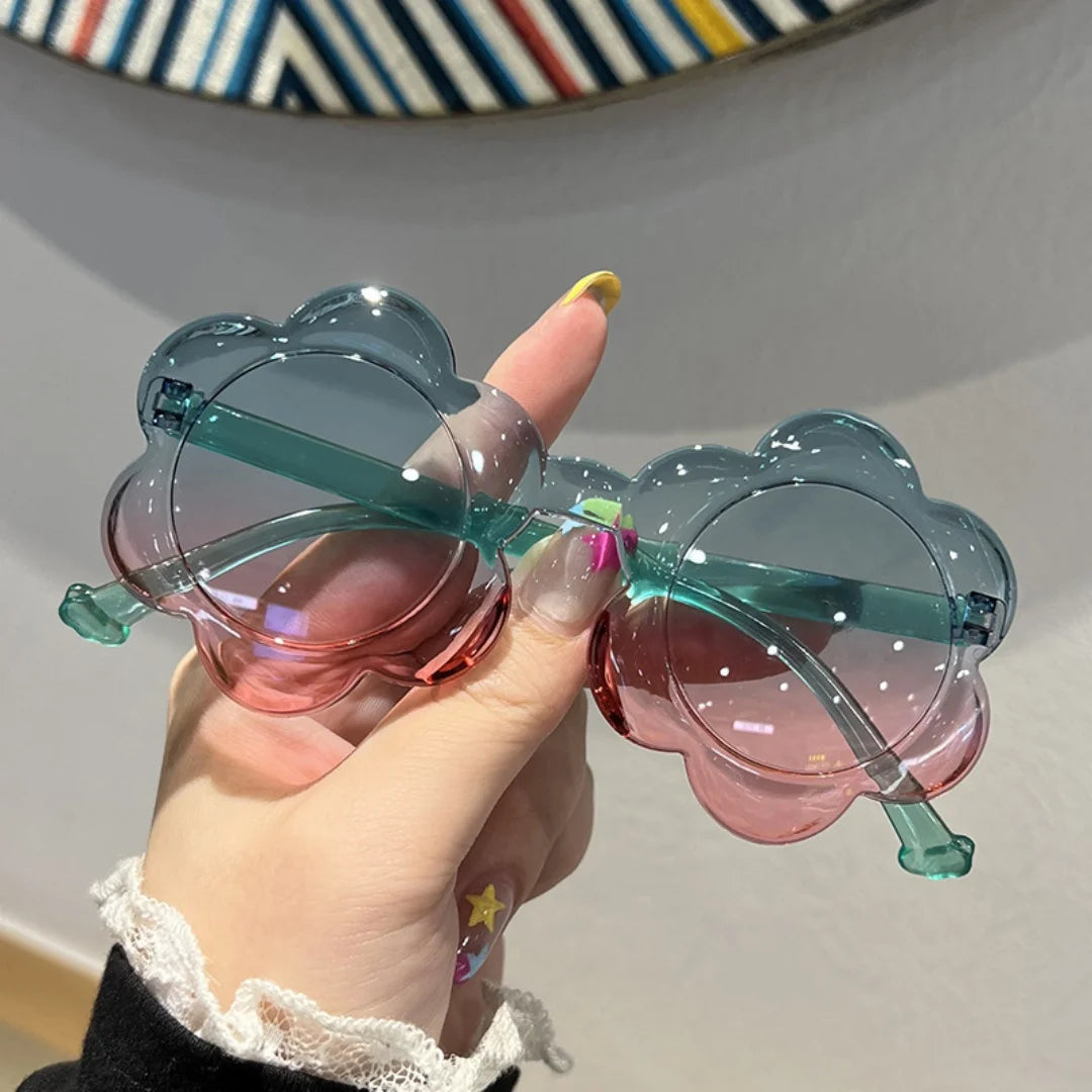 Gafas de sol con forma de flor para mujer, gafas de sol con montura de pétalos a la moda, protección UV385, lentes transparentes coloridas, gafas para fiesta en la playa