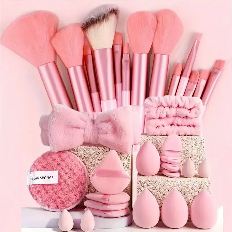 Juego de 33 Brochas de Maquillaje Profesionales para Piel Mixta, Kit Completo para Principiantes y Profesionales, Regalo Perfecto para Navidad