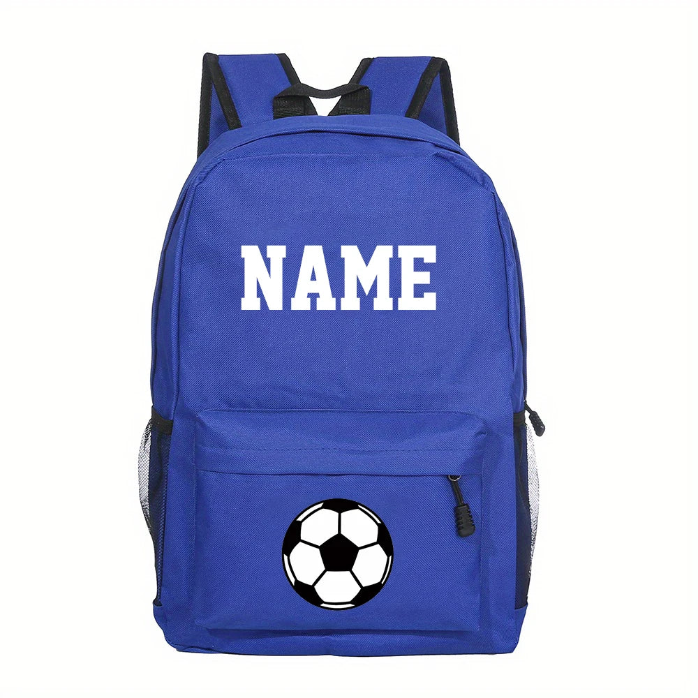 Mochila escolar personalizada para niños, bolso de fútbol y baloncesto con estampado de nombre, mochila para estudiantes, bolsas para ordenador portátil para adolescentes, regalo para regreso a la escuela
