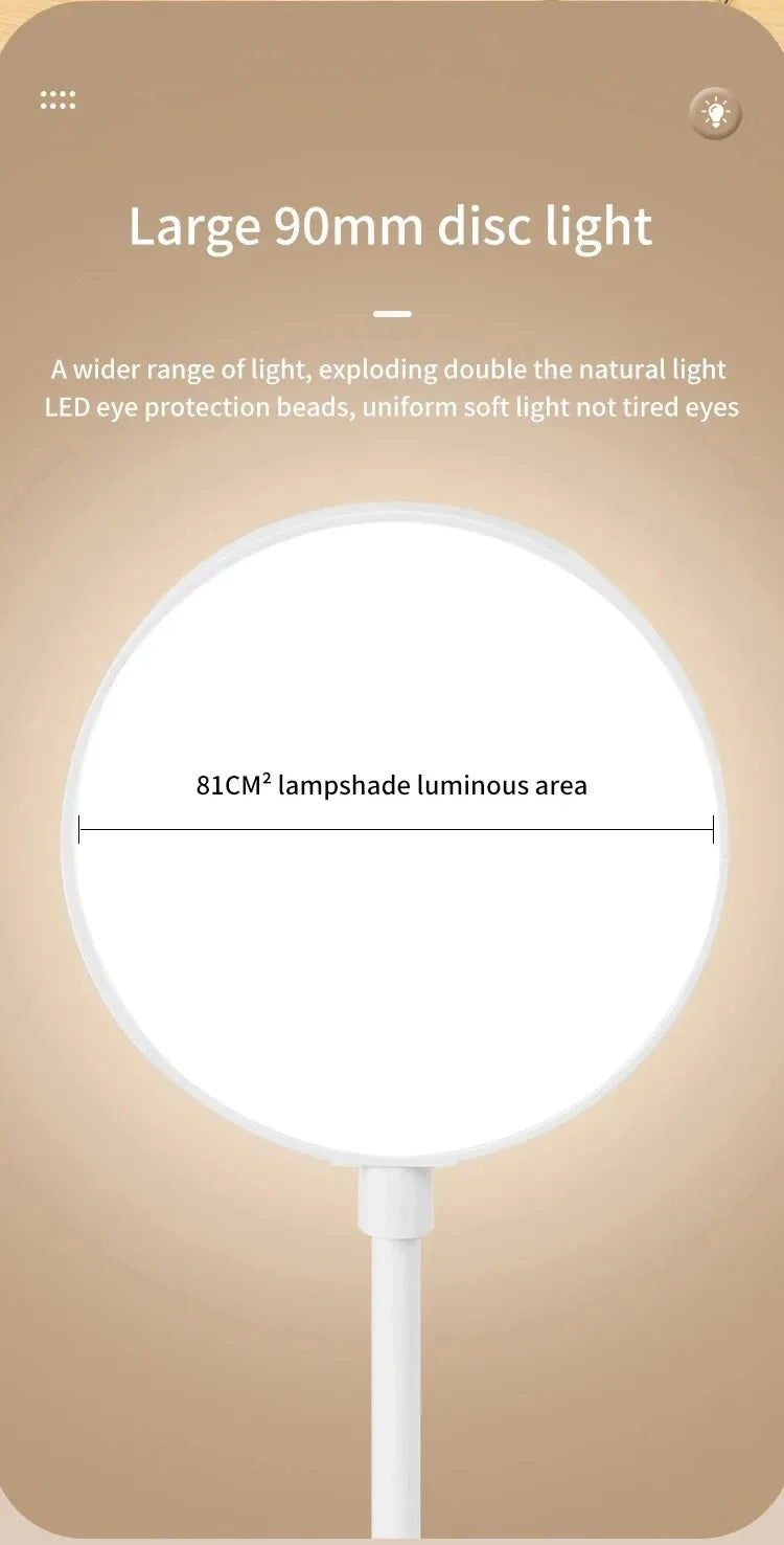 Lámpara de mesa Led, luz nocturna recargable por USB con abrazadera plegable, soporte de estudio, lámpara de lectura táctil, 3 modos de atenuación, luz de protección ocular