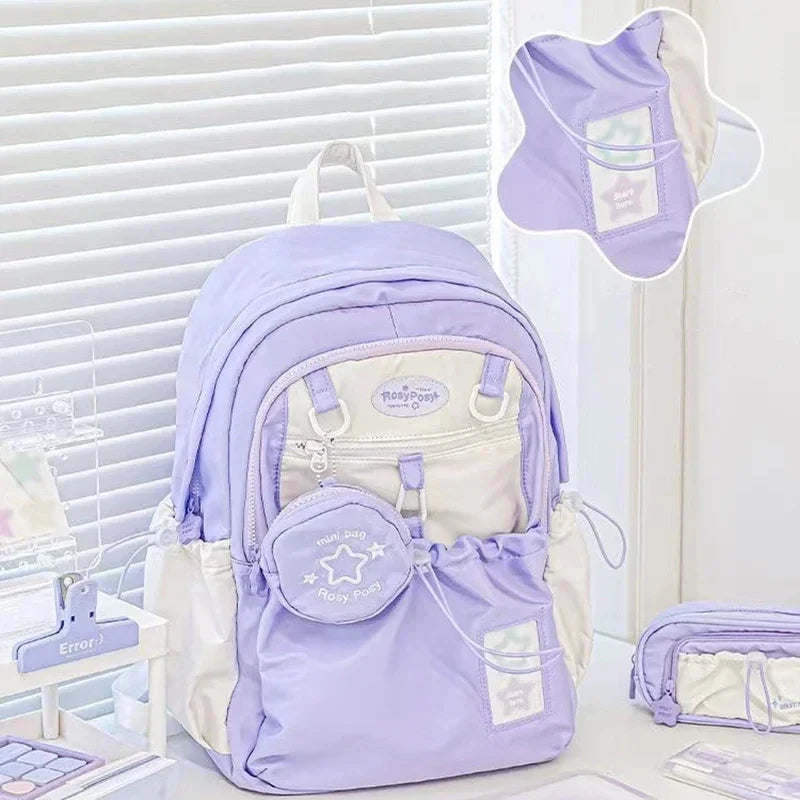 Nueva mochila para niña, bolso escolar grande y bonito con cordón a la moda para estudiante, bolso de hombro femenino de viaje coreano para escuela secundaria