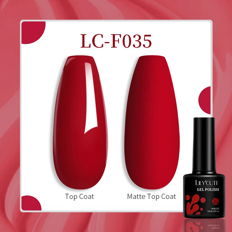 LILYCUTE-esmalte en Gel para uñas, barniz semipermanente para manicura, con LED UV, 129 colores, 7ML
