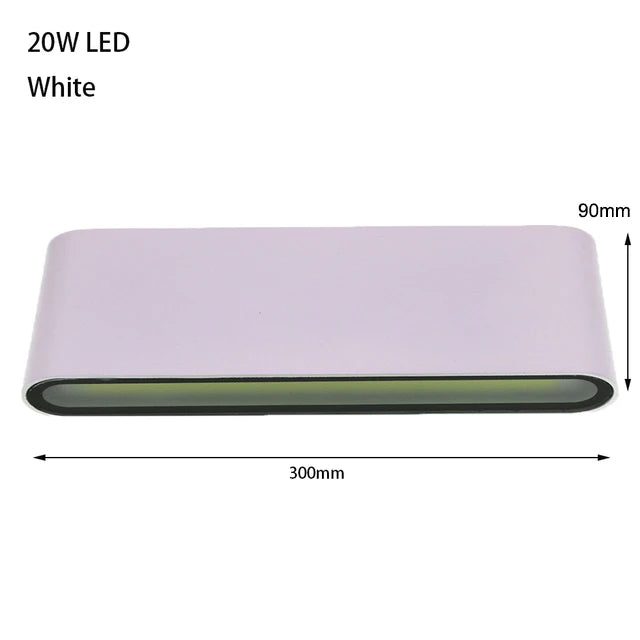 Lámpara LED de pared impermeable para exteriores, 6W, 12W, 24W, dormitorio, sala de estar, balcón, lámpara de pared Exterior de aluminio, accesorios de aplique