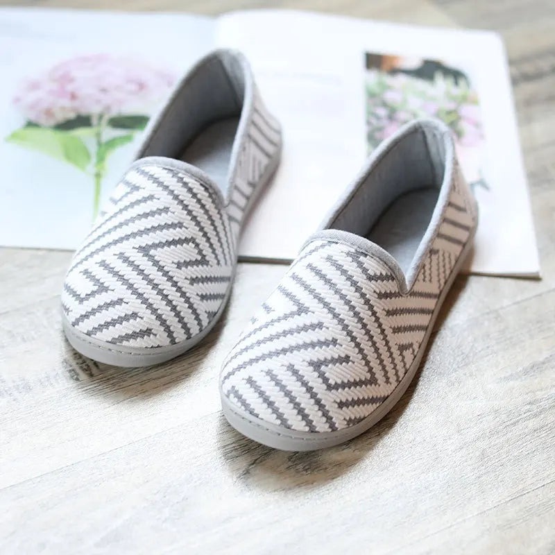 Nuevas Pantuflas Térmicas Antideslizantes para Mujer, Primavera-Otoño 2026, Pantuflas de Interior Tejidas, Suela Suave, Zapatos para Casa