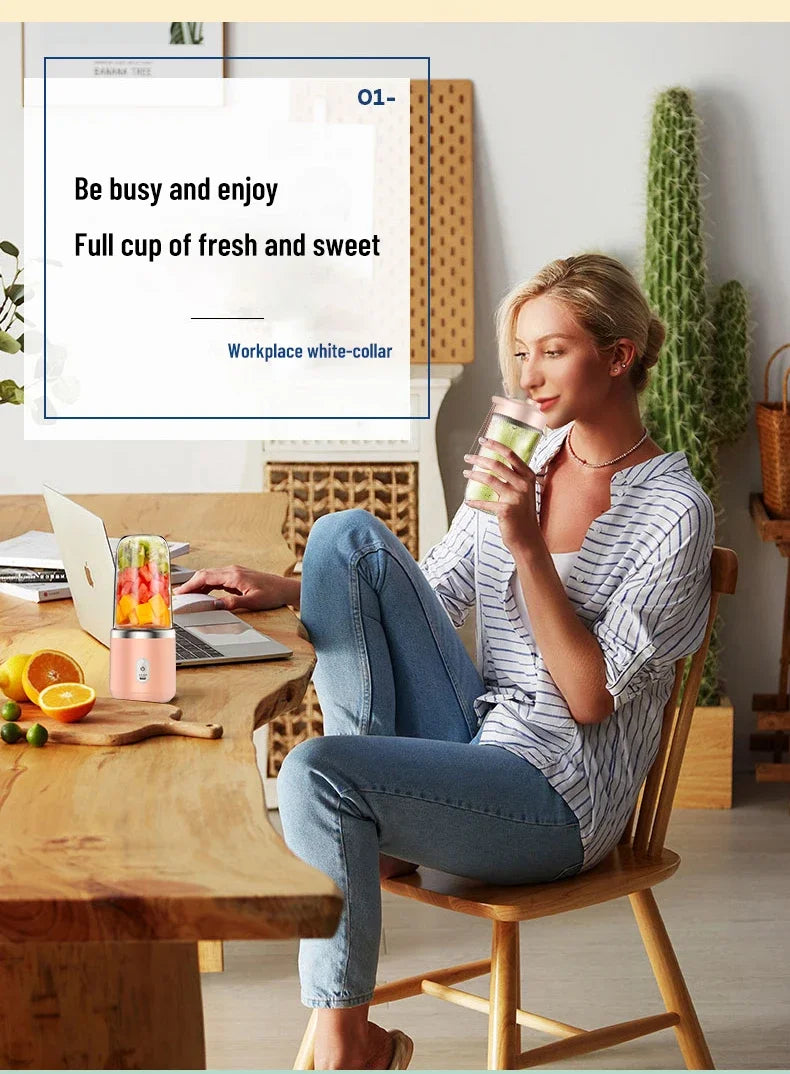Exprimidor eléctrico portátil, Mini mezclador doméstico, mezclador multifuncional para triturar frutas y verduras, herramienta de jugo con carga USB