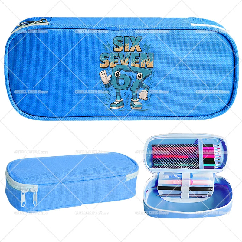 Estuches para lápices Ruba A Brainrot, dibujos animados 67 Six Seven, bolsas para bolígrafos de gran capacidad, bolsa para lápices para niños y niñas, suministros de papelería escolar, regalo