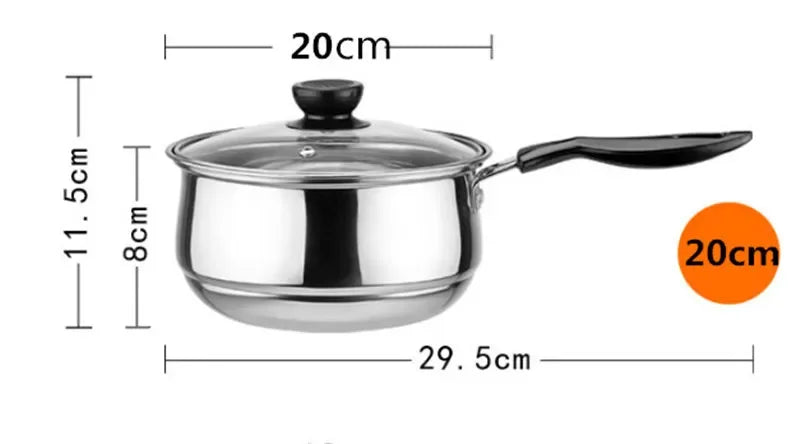 Olla de acero inoxidable, olla para sopa de doble fondo, cocina no magnética, utensilios de cocina multiusos, sartén antiadherente, Cocina de Inducción, olla usada