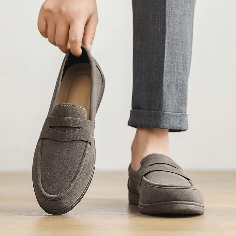 Gran oferta de mocasines sin cordones para hombre, ligeros, transpirables, cómodos, planos para exteriores, suela suave antideslizante, zapatos informales para caminar a diario