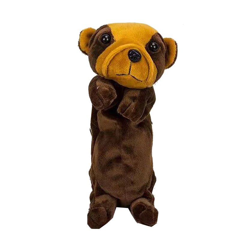 Estuche para lápices de papelería, bolsa para lápices con forma de perro de peluche de dibujos animados, bolsa para bolígrafos de animales, suministros escolares para niños, bolsa para lápices creativa