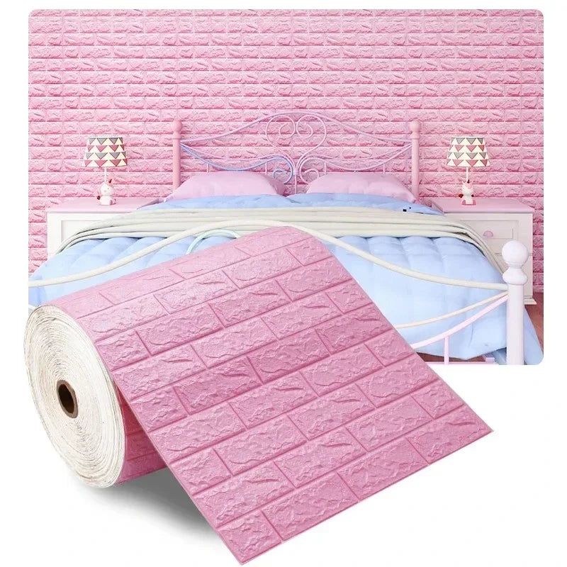 Papel tapiz autoadhesivo de 70cm x 10m, decoración de papel tapiz de ladrillo de espuma antigua, pegatina de pared 3D impermeable para sala de estar y dormitorio