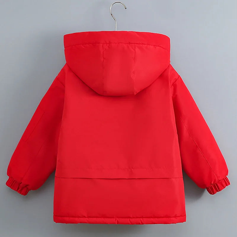 Abrigo de Felpa y Algodón para Niños, Otoño-Invierno 2026, Parka para Niños de 4 a 14 Años, Chaqueta con Capucha, Impermeable, Gruesa y Cálida, Cortavientos Informal