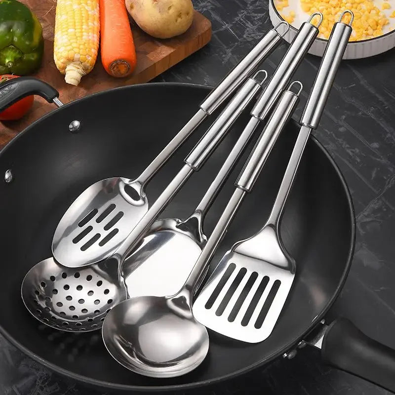 Utensilios de cocina, utensilios de cocina, pala de acero inoxidable, cuchara para sopa, utensilios giratorios, vajilla, herramienta de cocina, utensilios de cocina