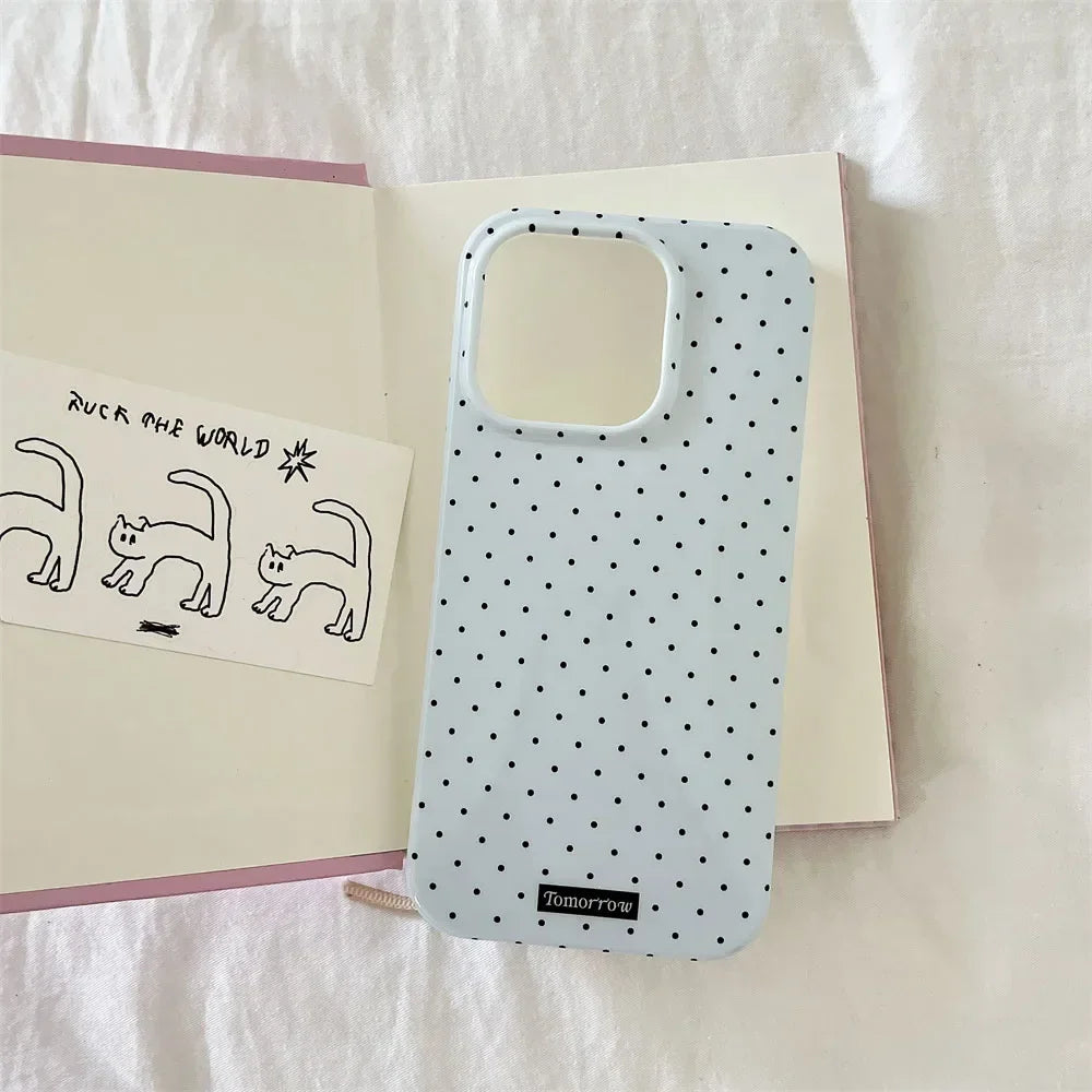 Funda de teléfono móvil pequeña y fresca de lunares INS para iPhone 17 16 15 14 13 12 Pro Max 11 funda ultrafina a prueba de golpes para iPhone Air