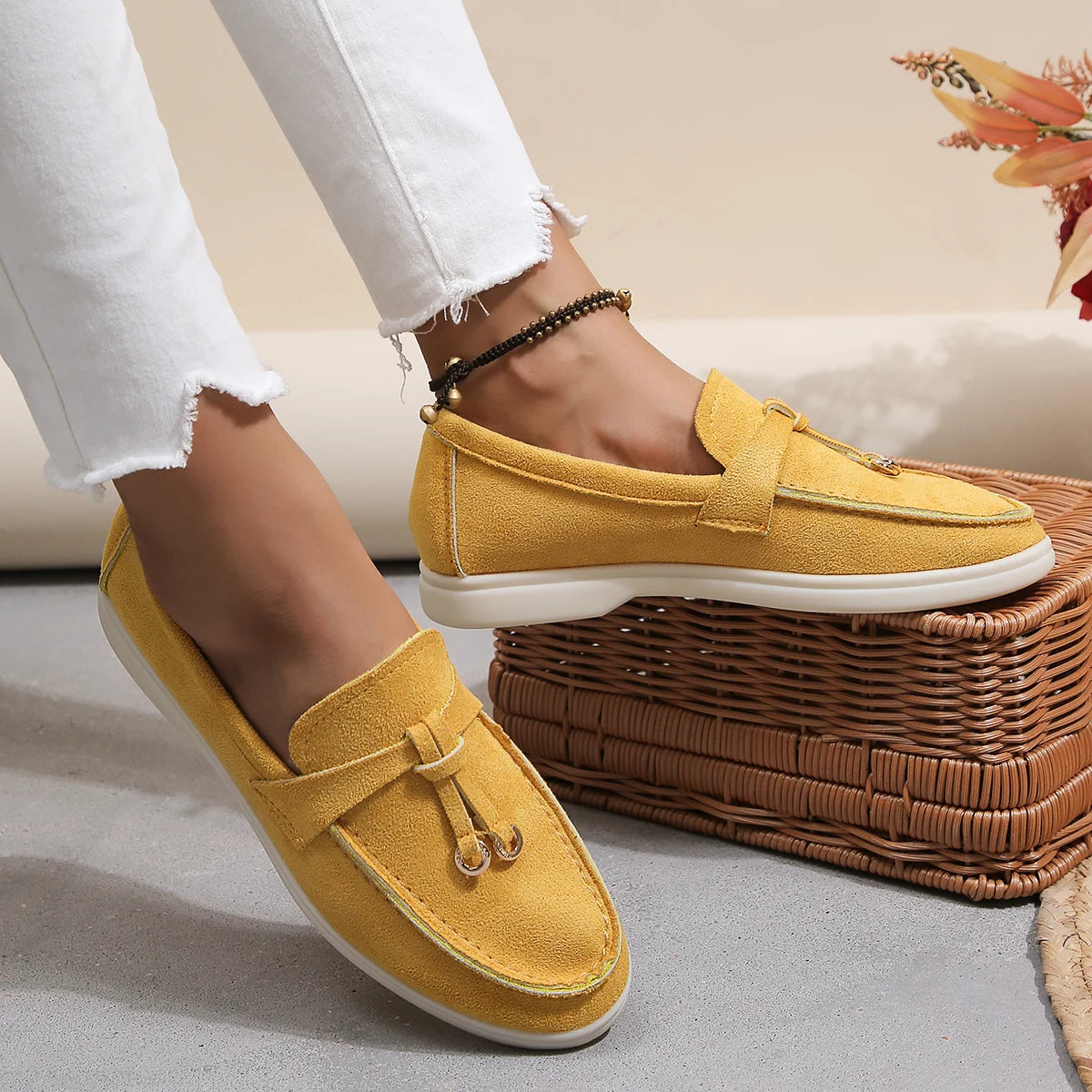 Zapatos de Mujer Cómodos de Primavera y Otoño, Talla Grande, Suela Suave, Estilo Británico, Zapatos Planos de Moda, Zapatos Casuales Cómodos