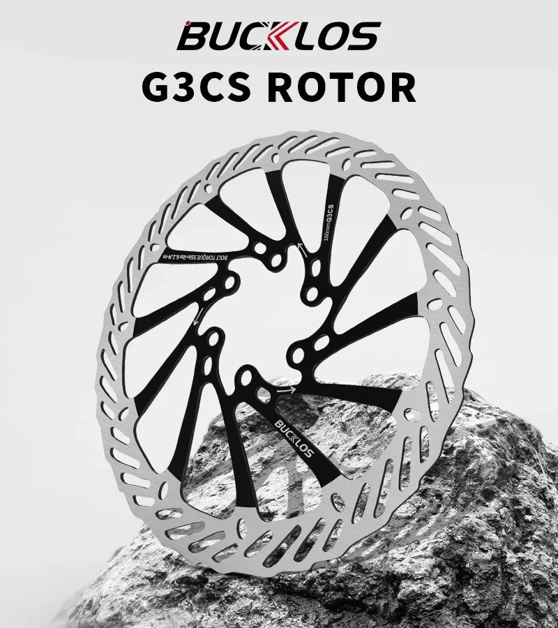 BUCKLOS-Rotor de freno de disco hidráulico ultraligero para bicicleta de montaña, disco de freno de bicicleta de carreras de carretera de montaña de 160/180/203mm con 6 pernos gratis